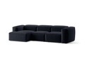 Coltar stanga 3 locuri, Bergamo, Cosmopolitan Design, 304x152x70 cm, tesatura structurata, albastru navy