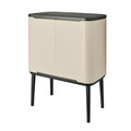 Cos de gunoi cu soft touch, Brabantia, Bo Touch, 3x11 L, 31.2x54x68 cm, otel, bej
