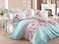 Lenjerie de pat pentru o persoana, 3 piese, 100% bumbac poplin, Hobby, Fiesta Aqua, multicolora