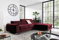Coltar extensibil dreapta 3 locuri ELTAP, RT-25VE, Grayson, 278x205x92 cm, lemn/poliester, rosu inchis