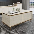 Masuta de cafea, Inarch, Imaj, Travertin / Auriu