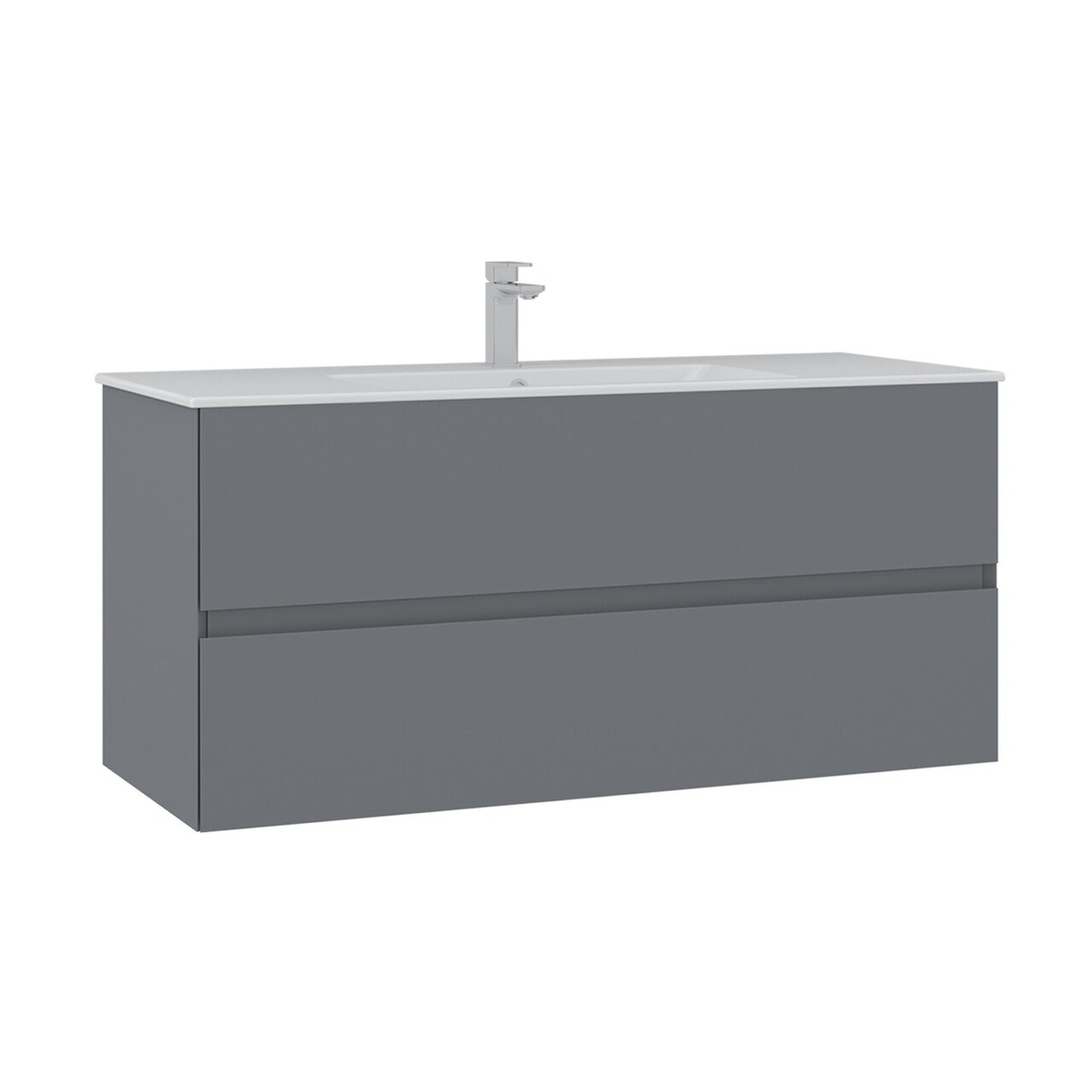 Dulap de baie cu chiuvetă, Hanah Home, Nest 121 v2, Gri Mat — imaginea 3