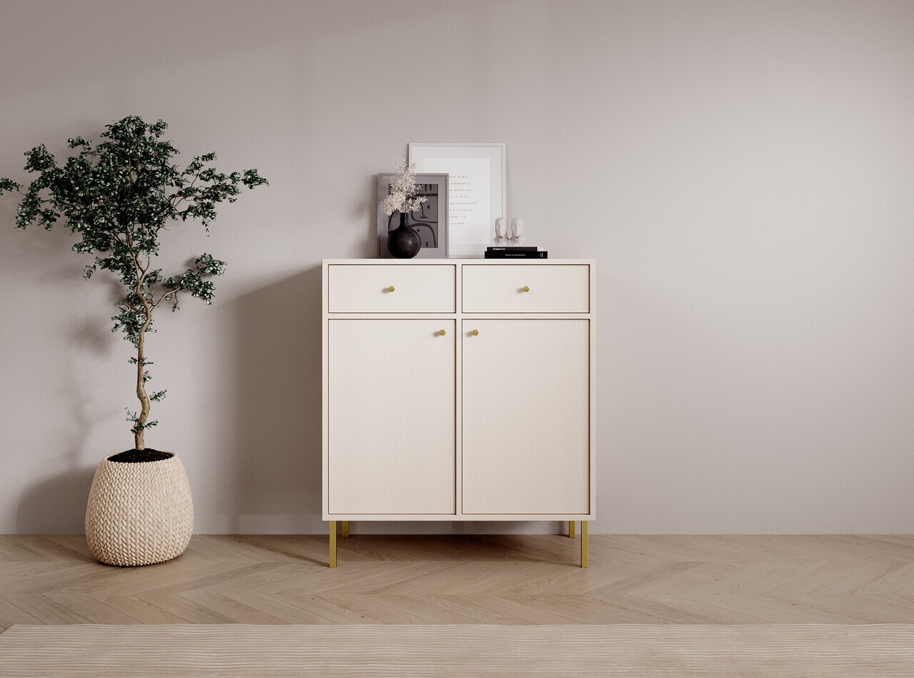 Comoda ADRK, Tili 2D 2S, 83.6x40.8x95 cm, PAL laminat, bej