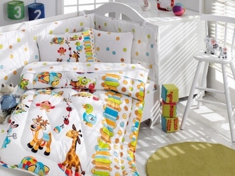 Set de pat pentru copii, 6 piese, 100% bumbac ranforce, Cotton Box, Oyun Bahcesi