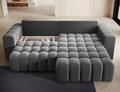 Coltar extensibil dreapta 4 locuri ELTAP, Bon-42, Bonett, 250x175x92 cm, lemn/poliester, gri inchis