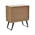 Comoda cu 3 sertare Imena, Pakoworld, 80x38x86.5 cm, lemn masiv/metal, natural/negru