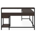 Birou cu retur, Camiburg, L.140 l.140 H.65/76/93, mdf/pal, wenge