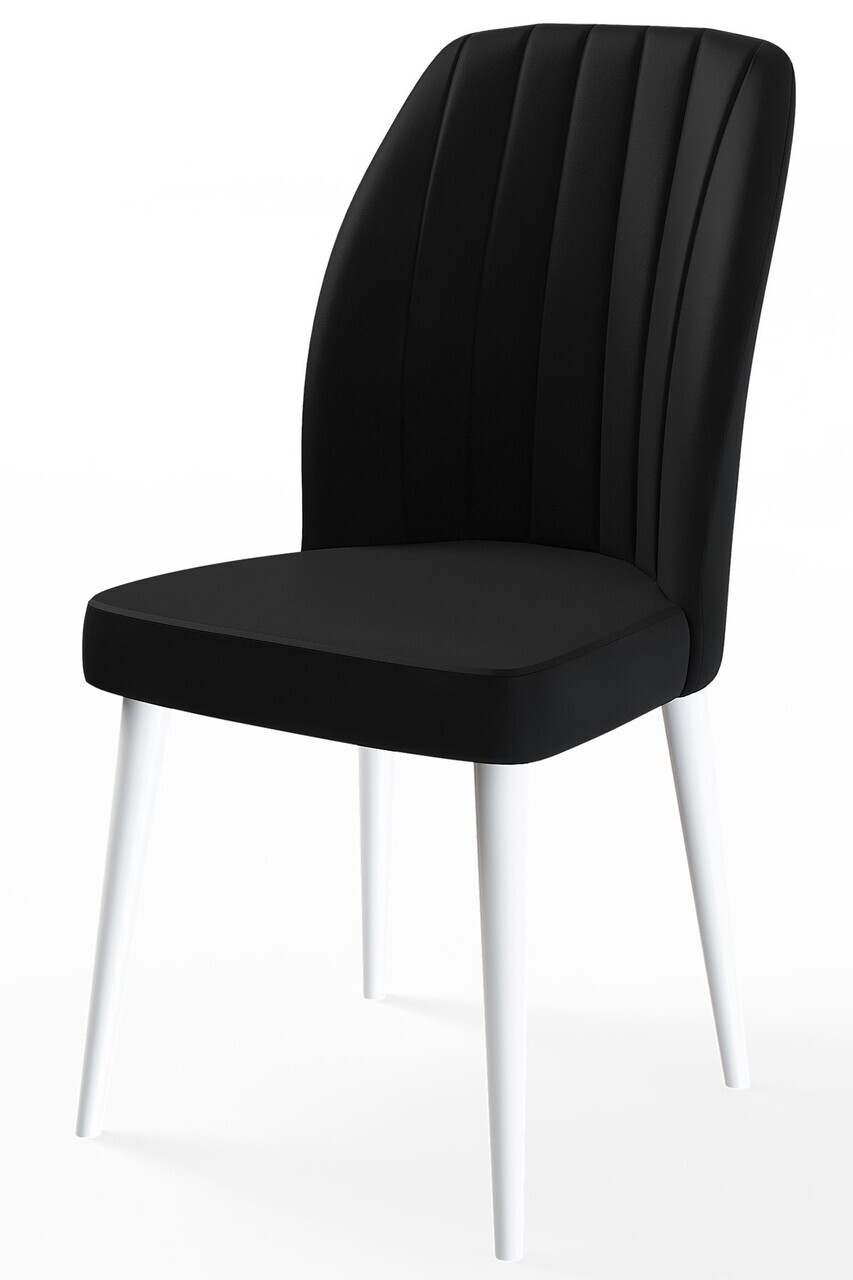 Set scaune 6 piese, Hanah Home, Etra, Alb/Negru — imaginea 2