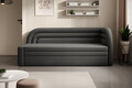 Canapea extensibila brat dreapta 3 locuri, ELTAP, Fabillo, 223x86x80 cm, lemn/poliester, gri inchis