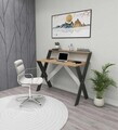 Birou, Hanah Home, X, 90x88x50 cm, Antracit / Pin Atlantic