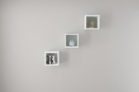 Set 3 rafturi pentru perete raffline, 30x22x30 cm, alb