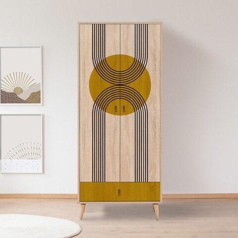 Dulap pentru haine, Vella, City Sun, 80 x 190 x 45 cm, pal melaminat, multicolor 190 imagine 2022