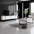 Set mobilier living, Bexley, Luxe Set, PAL, Alb/Negru