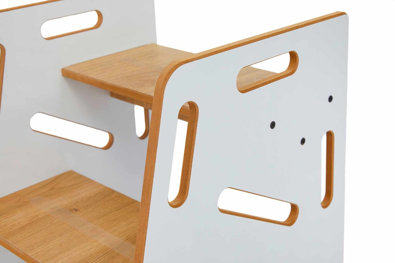 Scaun pentru copii, Hanah Home, Step Stool, 34x39x39 cm, Alb / Natural - view 9