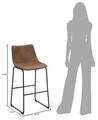 Scaun de bar Metropolitan, Mauro Ferretti, 45 x 54 x 99 cm, fier/piele ecologica