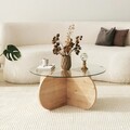 Masuta de cafea, Neostill, Bubble, 75x35x75 cm, Sticla temperata , Maro