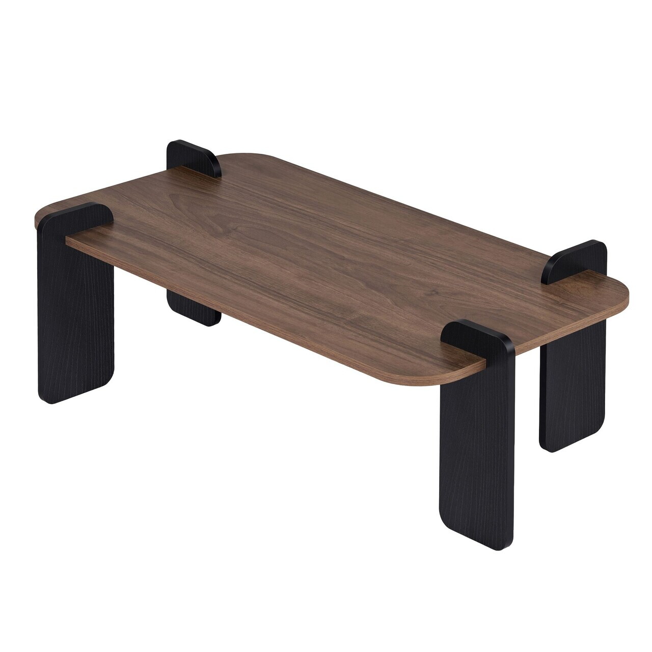 Masuta de cafea, Hanah Home, Renard, 120x35x60 cm, PAL, Nuc / Lemn negru — imaginea 3