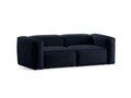 Canapea 2 locuri, Bergamo, Cosmopolitan Design, 224x108x70 cm, catifea chenille raiata, albastru navy