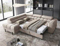 Coltar extensibil stanga 5 locuri ELTAP, LT-02PA, Ferucce, 276x200x93 cm, lemn/poliester, bej deschis