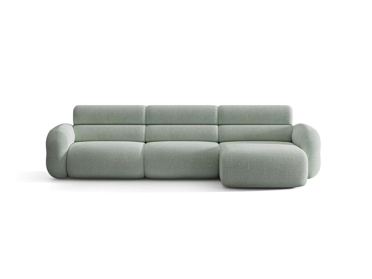 Coltar dreapta 4 locuri, Neo, Micadoni Home, 305x165x83 cm, tesatura Chenille Silencio, albastru muted