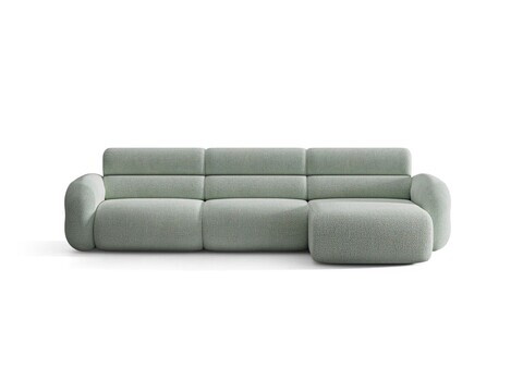 Coltar dreapta 4 locuri, Neo, Micadoni Home, 305x165x83 cm, tesatura Chenille Silencio, albastru muted