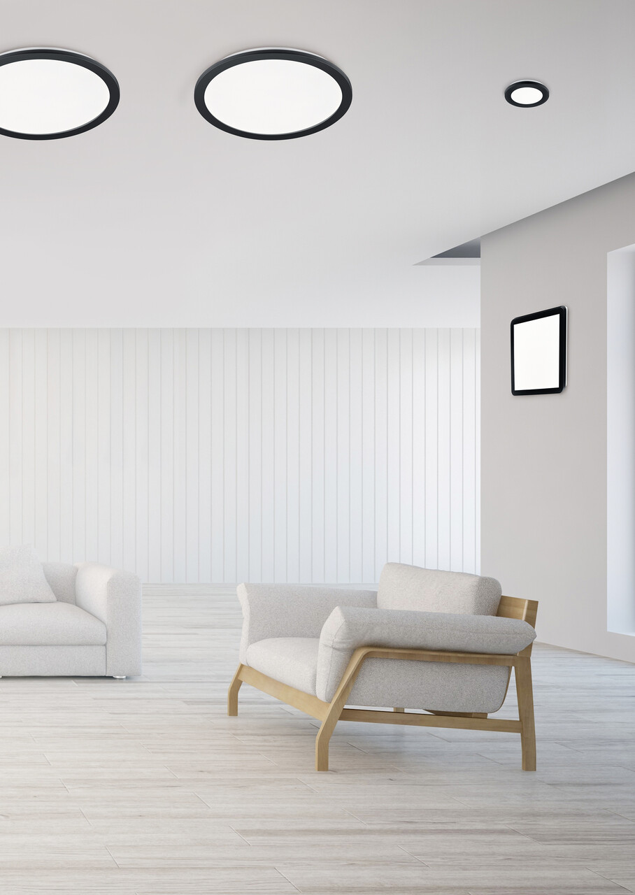 Plafoniera Camillus, RL, 40x3 cm, 22W, 1x SMD, plastic, negru mat