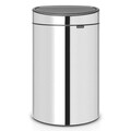 Cos de gunoi cu soft touch, Brabantia, Touch New, 40 L, 30.2x43.5x72.7 cm, otel, argintiu