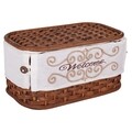 Set 2 cutii pentru accesorii de cusut, Welcome, Creaciones Meng, 33x20 cm, bambus/ratan