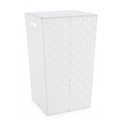 Cos de rufe, Nylon Bind, Bizzotto, 33x33x53 cm, otel/nailon, alb 33x33x53