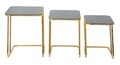 Set 3 masute Simple, Mauro Ferretti, 44x50.5x55.5 cm, fier, negru/auriu
