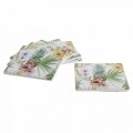 Set 6 suporturi de pahar Pineapple, InArt, 10 x 10 x 4 cm, plastic, multicolor