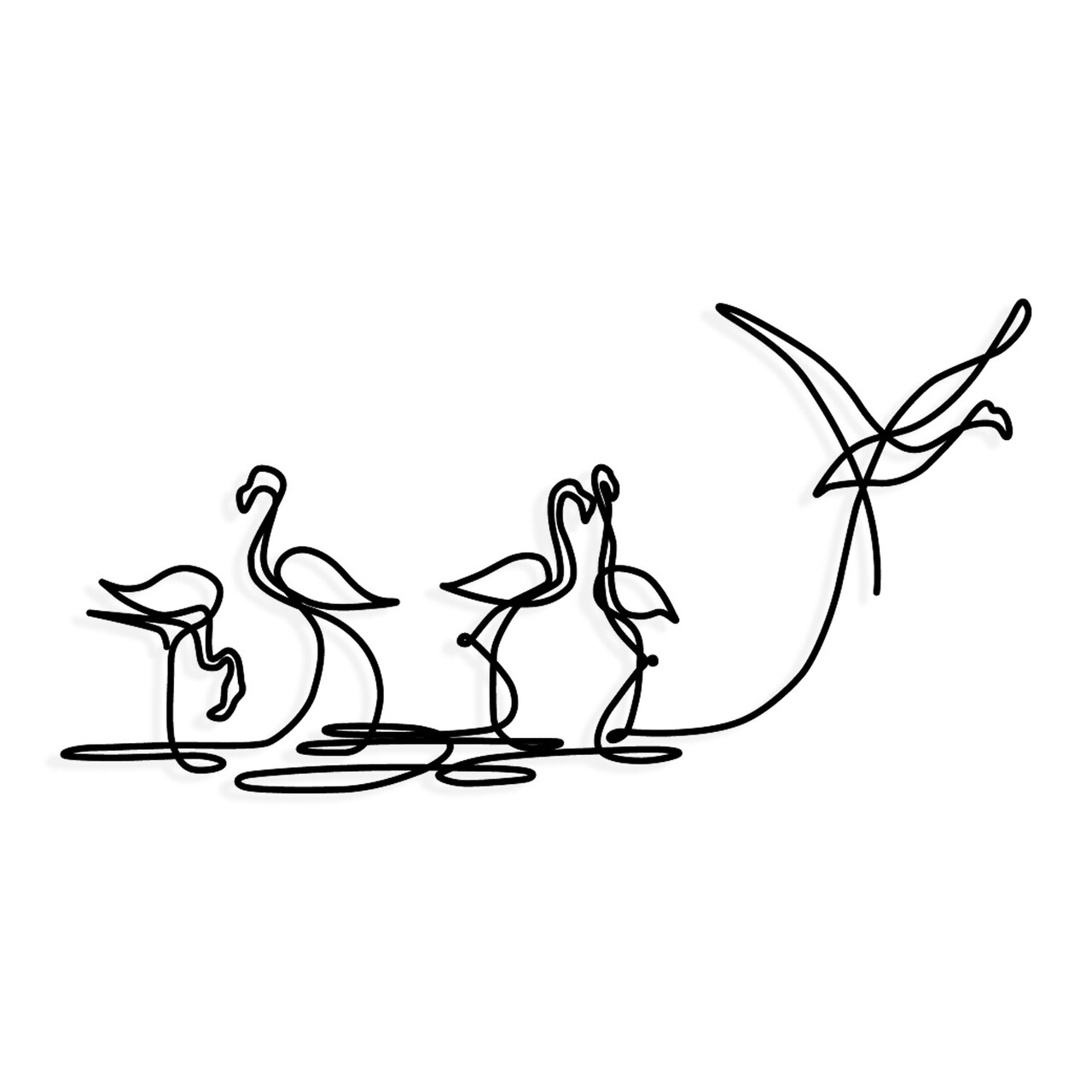 Decoratiune de perete, Flamingo 316 M, Dimensiuni: 115 x 58,5 cm, Negru - view 4