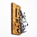 Decoratiune de perete, Love Is In The Aır, 50% lemn/50% metal, Dimensiune: 36 x 3 x 50 cm, Negru / Nuc deschis