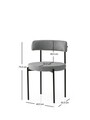 Set scaune 2 piese, Nmobb, Gını, Negru / Gri închis