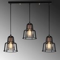 Lustra Endustri MR - 782, Opviq, 100 x 20 x 115 cm, 3 x E27, 100W, negru