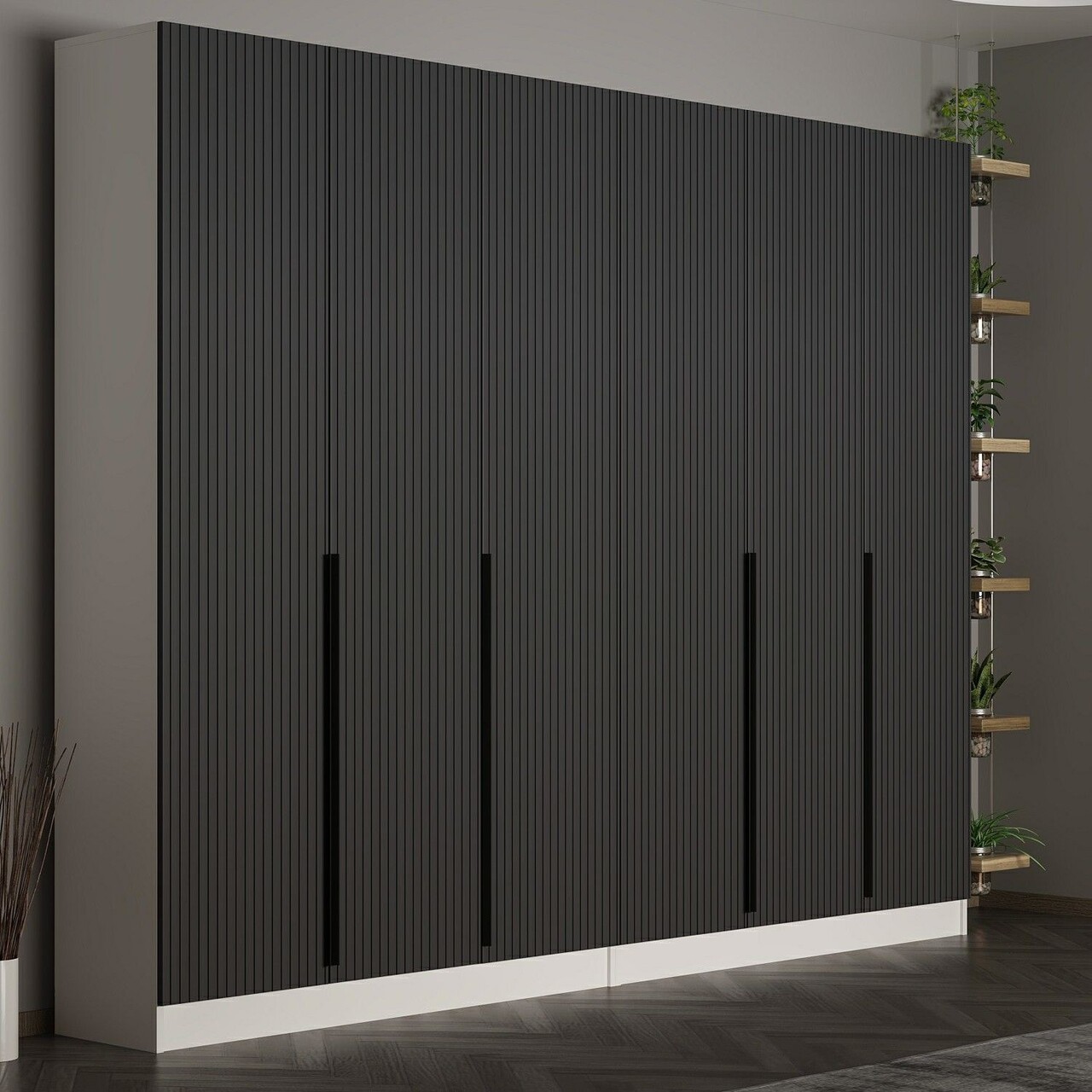Cuier de perete, Minerva, Noah, 270x210x35 cm, PAL, Antracit - 1 | YEO