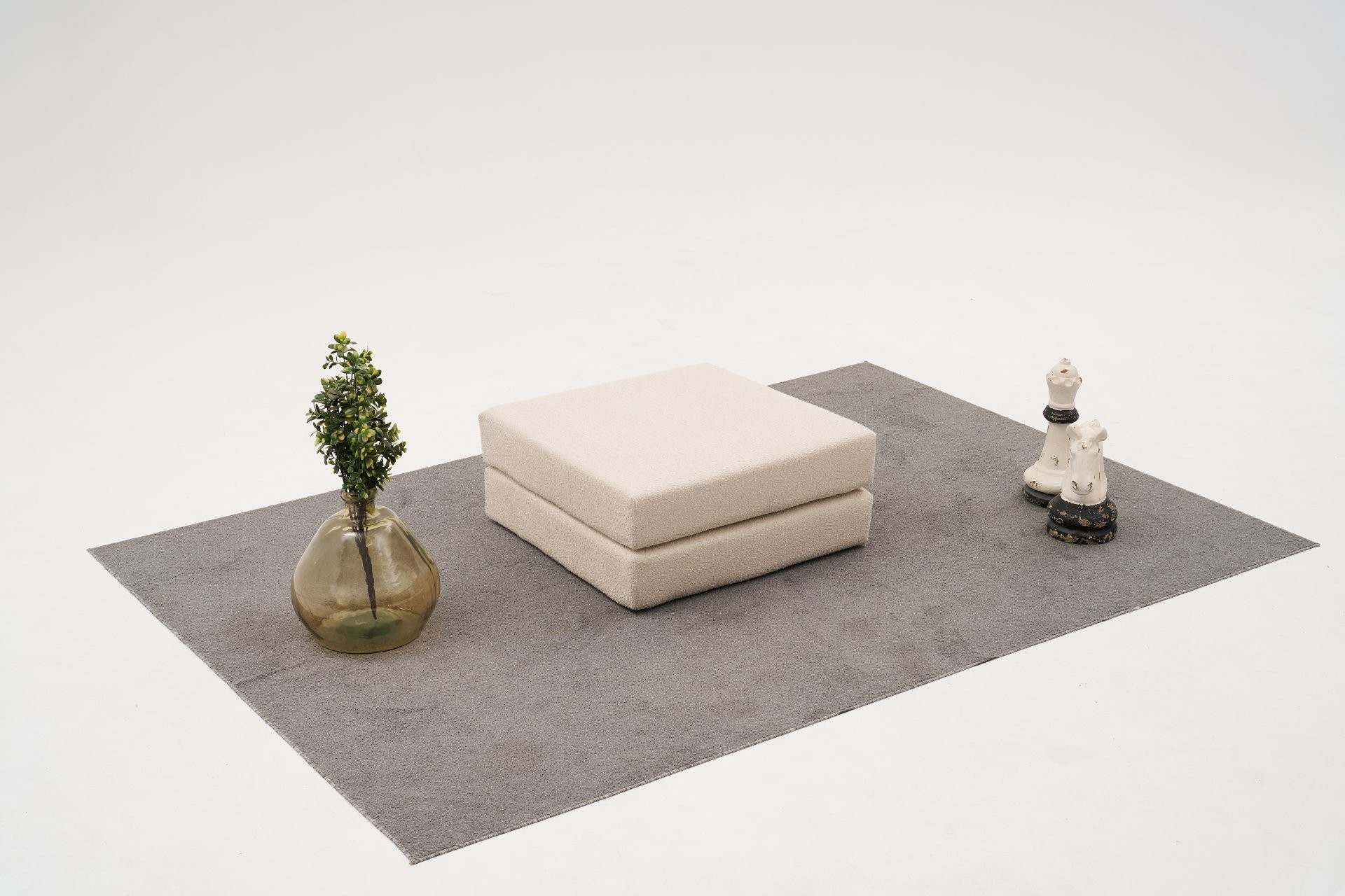 Taburet, Atelier del Sofa, 825BLC5227, Tesatura Chenille, Crem