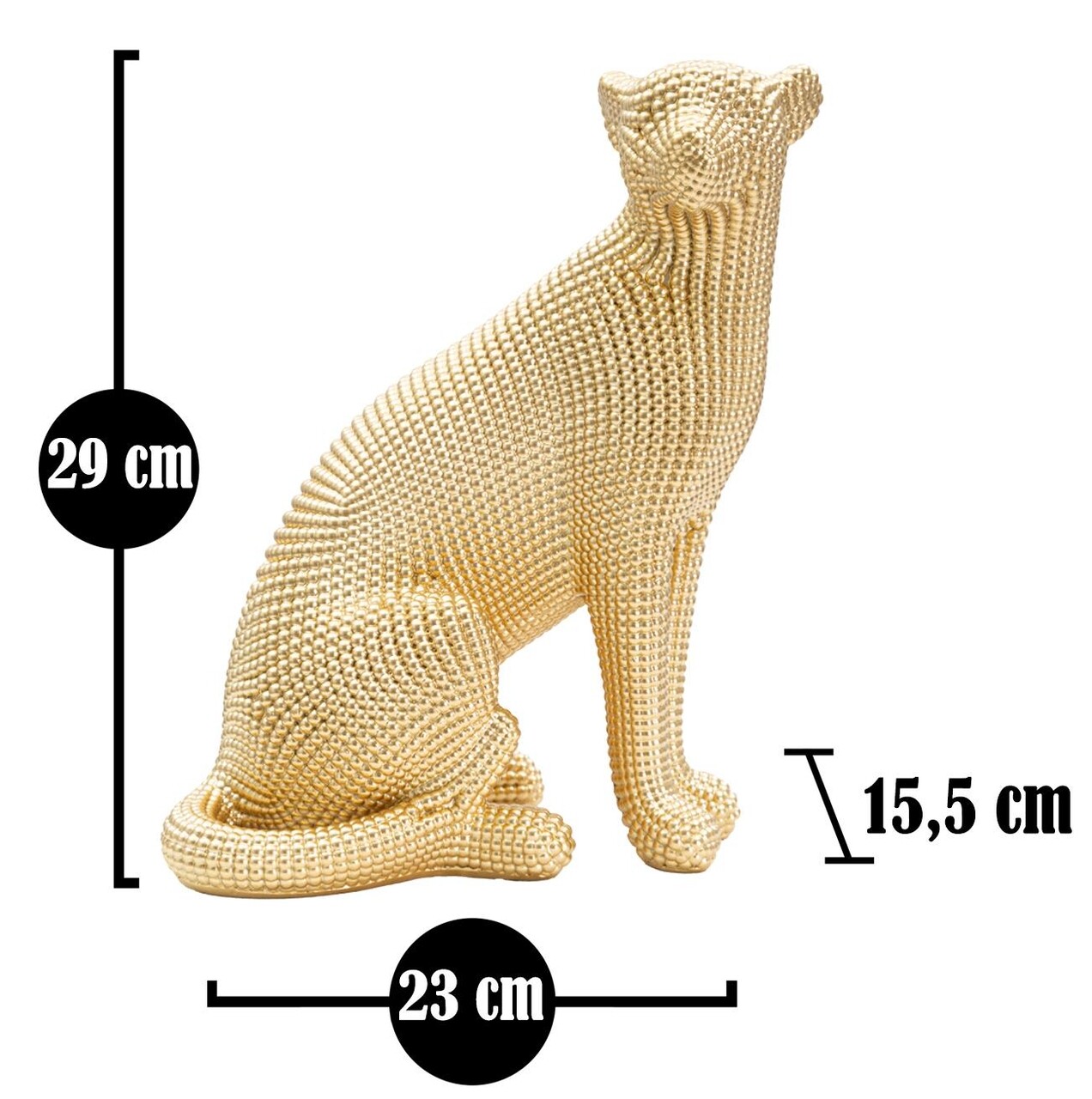 Statueta / Decoratiune Leopard, Mauro Ferretti, 23x15.5x29 cm, polirasina, auriu
