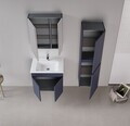 Dulap de baie cu chiuvetă, Hanah Home, Tivoli 65, Albastru marin mat