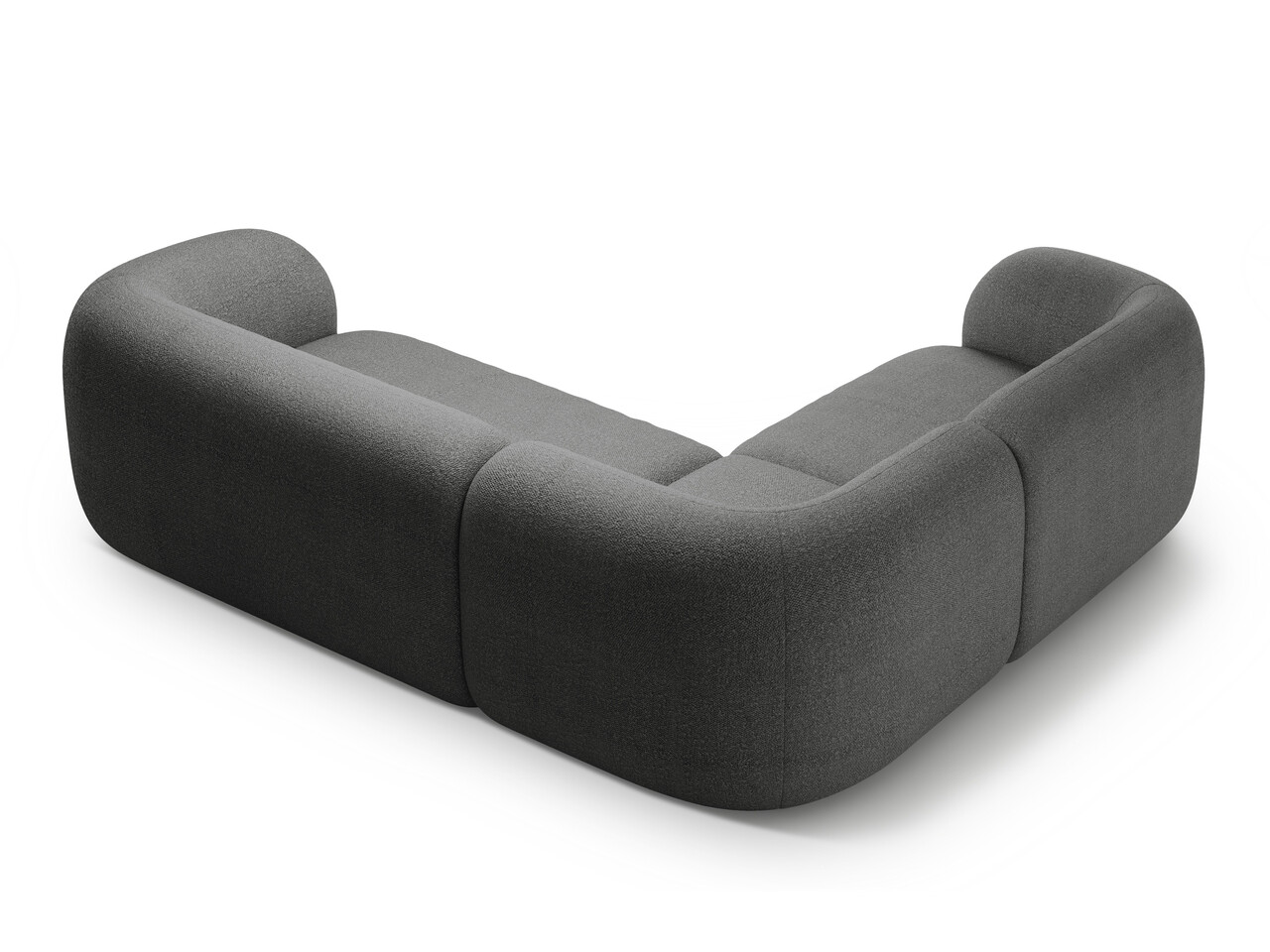Coltar stanga 4 locuri, Kate, Micadoni, 252x220x76 cm, tesatura boucle, gri inchis - 2 | YEO