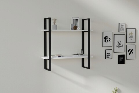 Raft de perete, asse home, buba, 70x70x22 cm, alb
