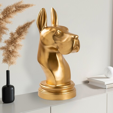 Decoratiune, Danua Dog, Poliester, Auriu