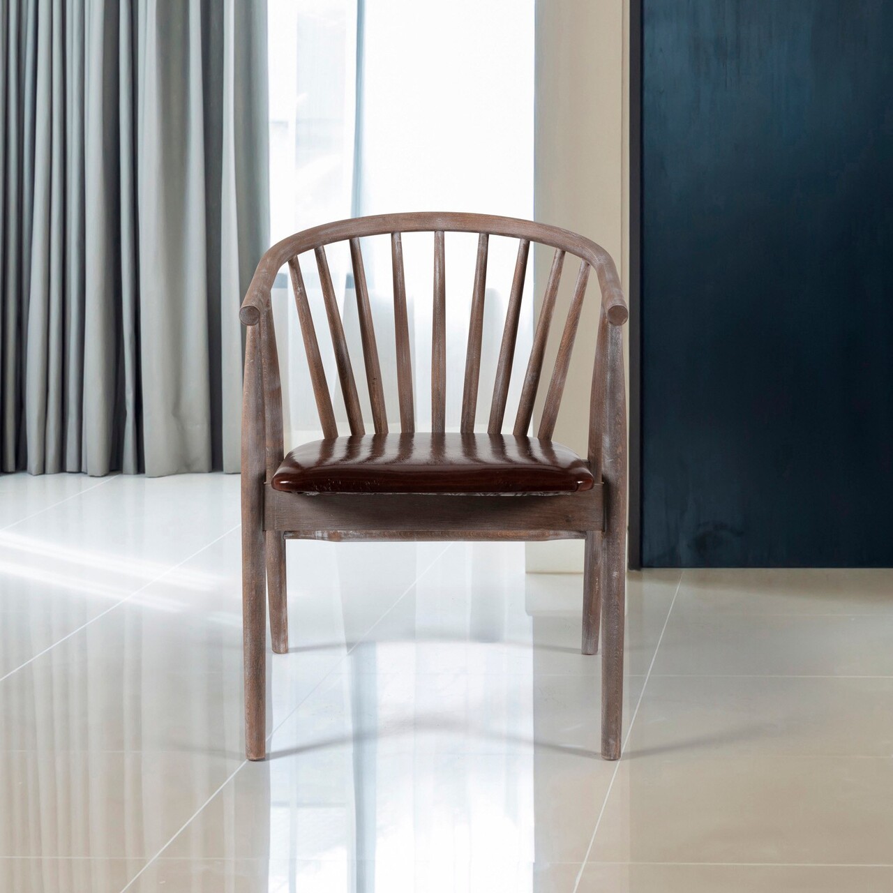 Scaun, Fairfax, Albero49, 55x77x47 cm, Lemn masiv , Antichizat/Maro - 2 | YEO