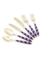 Set tacamuri, Hermia, 666HAC2153, Inox, Furculiță de masă: 19 x 3 cm (6 bucăți), Auriu / Mov