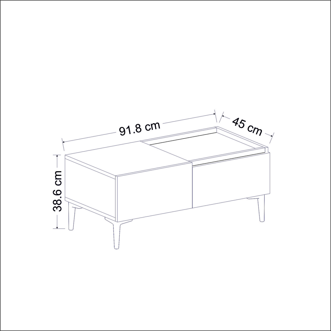 Masuta de cafea, Inarch, Mia, 91.8x38.6x45 cm, PAL, Antracit