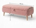 Banca, Hanah Home, Rena, 90x45x35 cm, Roz