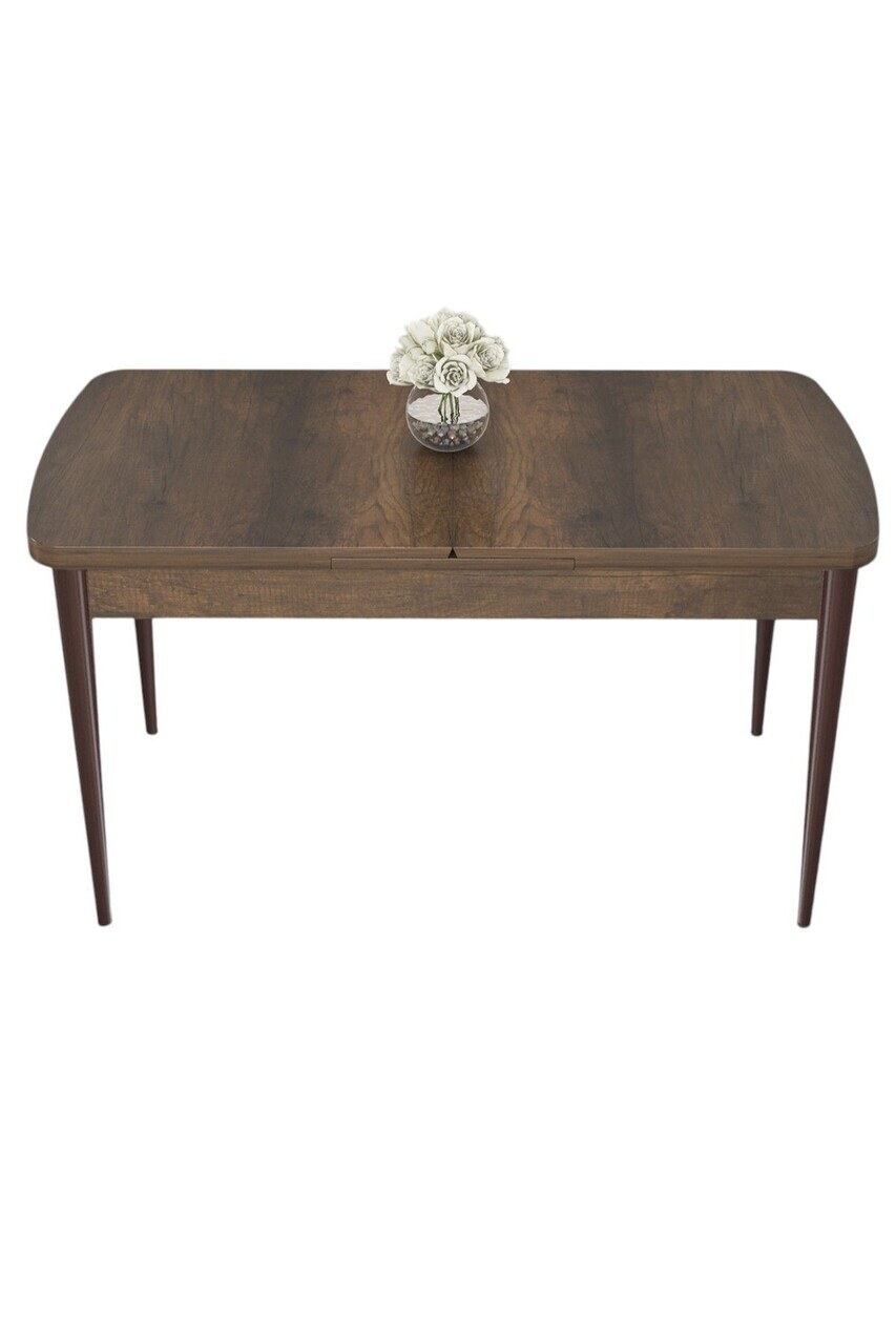 Masa extensibila, Hanah Home, Nex, 80x78x132 cm, Model baroc din lemn / Maro — imaginea 2