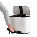 Cos de gunoi cu pedala, Brabantia, Bo Pedal, 36 L, 36.3x54x44 cm, otel, alb