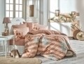 Lenjerie de pat dubla, 4 piese, 100% bumbac ranforce, Hobby, Anna Brown, maro