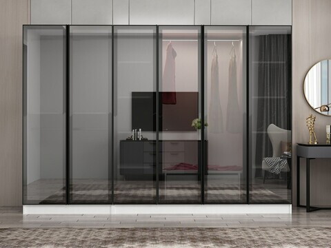 Dulap pentru haine, Hanah Home, Nisa, 270x210x52 cm, Alb